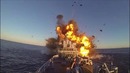 Попадание ракетой во фрегат