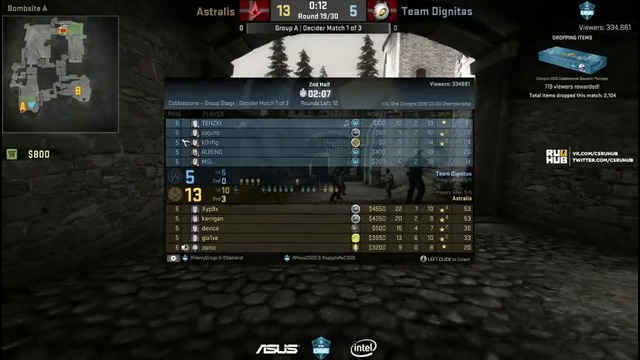 ESL One Cologne 2016. Astralis vs Dignitas – map1 – de cobblestone