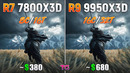 Ryzen 7 7800X3D vs Ryzen 9 9950X3D – Test in 10 Games