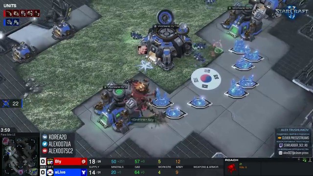 Десять минут СУМАСШЕСТВИЯ Bly (Zerg) vs aLive (Terran) в StarCraft II