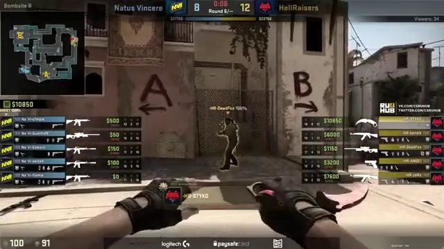 ESL Pro League S5: Na’Vi vs HellRaisers (Game 2) CS:GO