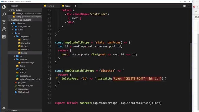 Complete React Tutorial (& Redux) #43 – Action Creators