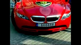 Крутой BMW с адскими номерами