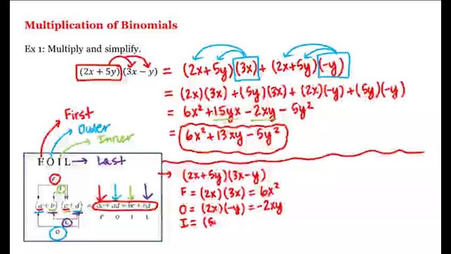 1 – 8 – Multiplication of Binomials (10-18)