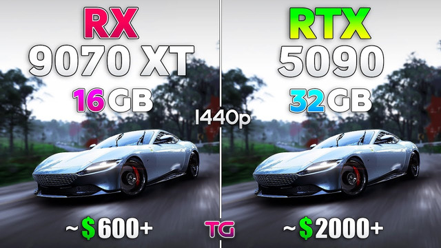 RX 9070 XT vs RTX 5090 – Test in 1440p with New Drivers