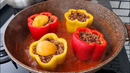 Очень Вкусный Фаршированный Перец на сковороде сытный Обед, Вкусный Ужин