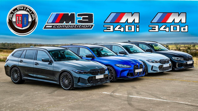 Кто победит в заезде: Alpina B3 или BMW M3 или M340i или M340d