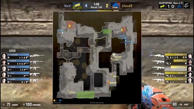 QuarterFinal: Na’Vi vs Cloud9, map 2 dust 2, ELEAGUE Season 1