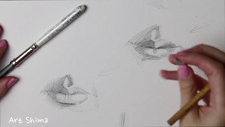 Как РИСОВАТЬ ГУБЫ карандашом ⁄ Учимся Рисовать Карандашом
