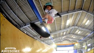 Шестилетняя скейтбордистка в деле