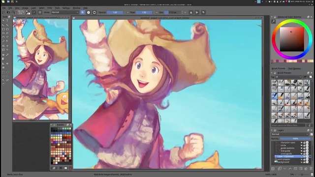 Flying around Komona – Speed Painting (#Krita)