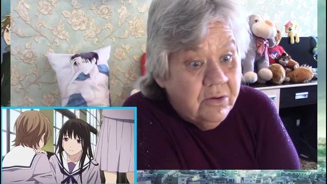Бабушка смотрит аниме реакция- бездомный бог