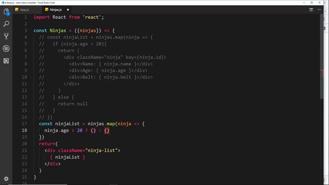 Complete React Tutorial (& Redux) #16 – Conditional Output – YouTube