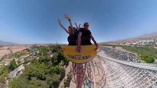 Поездка на американских горках, снятая на 360-градусную камеру