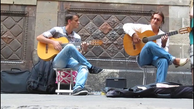 Flamenco Guitar. Barcelona street music