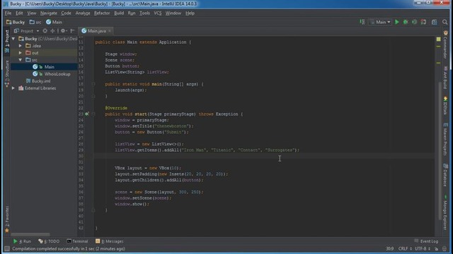 JavaFX Java GUI Tutorial – 15 – ListView
