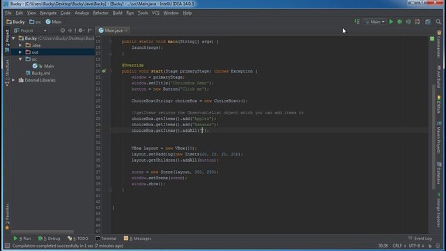 JavaFX Java GUI Tutorial – 12 – ChoiceBox (Drop Down Menu)