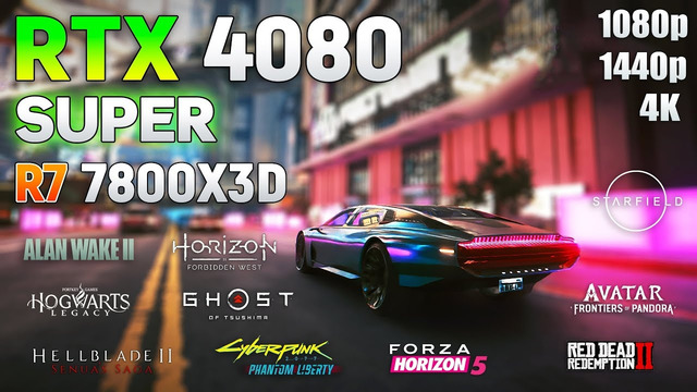 GeForce RTX 4080 SUPER 16GB + Ryzen 7 7800X3D – Test in 10 Games | 1080p | 1440p | 4K