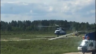 Падение вертолёта Ми-8Т с перегрузом. Mi-8T overweight takeoff