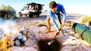 Crab Catch And Cook In Underground Oven | How To Make Bread On Campfire – Ep 293