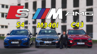 BMW M340i против Mercedes C43 и Audi S4: Грандиозная Битва Лидеров