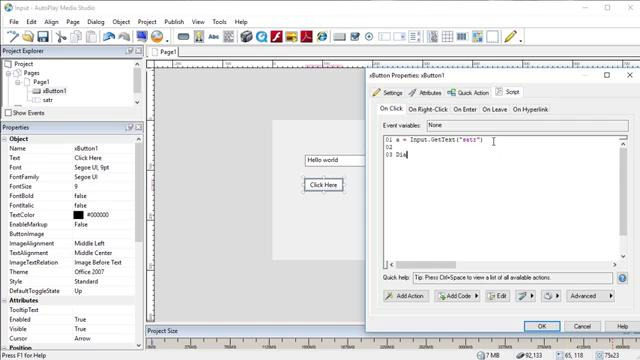 Input – Foydalanuvchilardan qiymat qabul qilish – AutoPlay Media Studio Uz