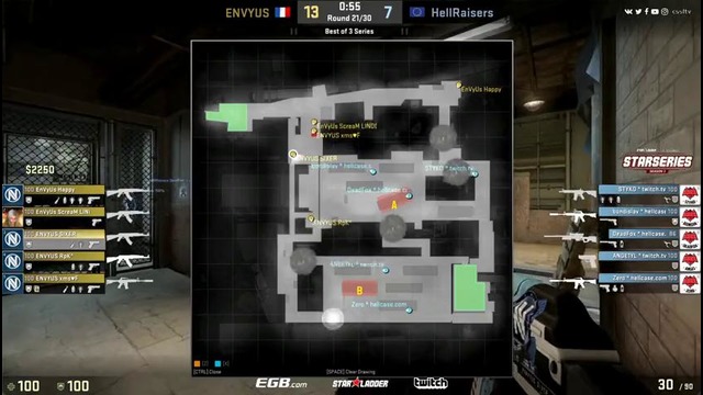 CS:GO: StarSeries S3: EnVyUs vs HellRaisers (Game 1) SL i-League, EU Qualifier