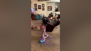 Watch these two girls glide through indoor spaces flawlessly on hoverboards