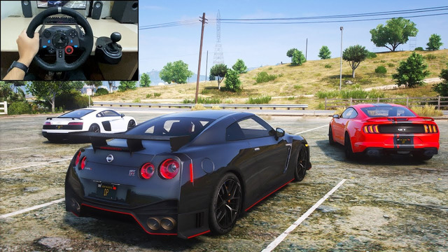GTA 5 – Nissan GTR NISMO | Stealing Cars Action Movie and Steering Wheel Gameplay