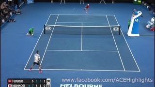 Roger Federer vs Kei Nishikori 2017 01 22 R4 Highlights
