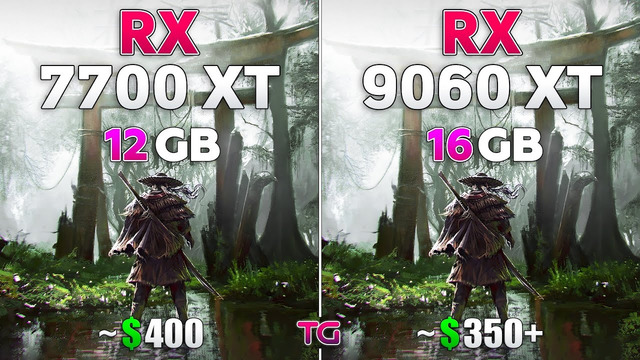 RX 9060 XT 16GB vs RX 7700 XT 12GB – Test in 12 Games