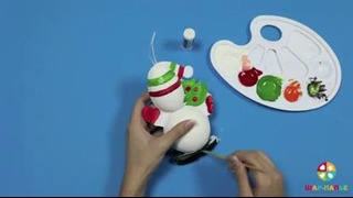 Делаем снеговика из шар папье