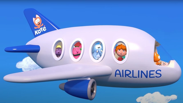 В Самолете Пассажир – Котенок КОТЭ Песенки для детей