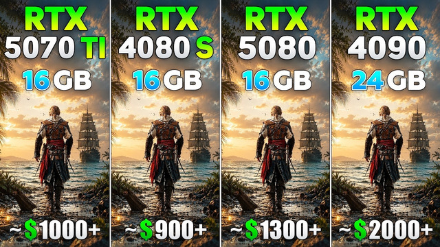 RTX 5070 Ti vs RTX 4080 SUPER vs RTX 5080 vs RTX 4090 – Test in 10 Games | 4K