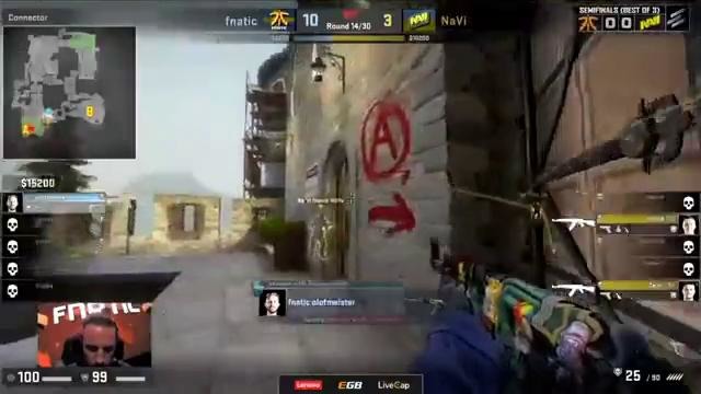 ELEAGUE S1: Na’Vi vs Fnatic (Map 1 cbble) CS:GO