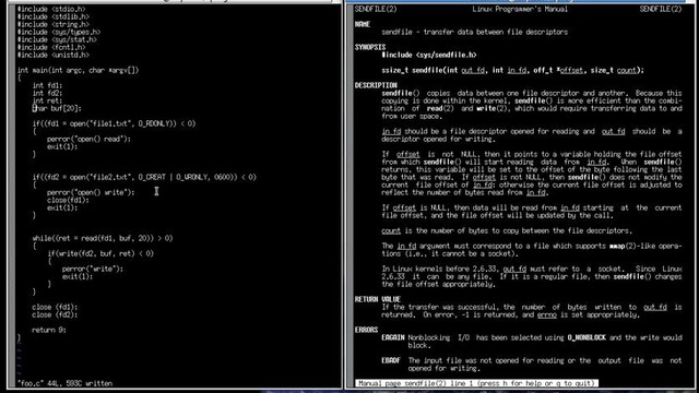 C Programming in Linux Tutorial #072 – sendfile() Function