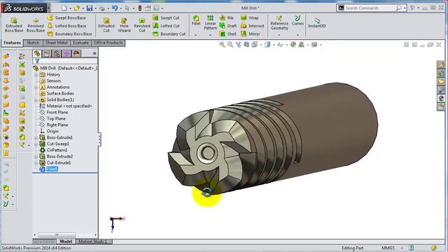 SolidWorks Tutorial #225 – Drill bit for hard materials – YouTube