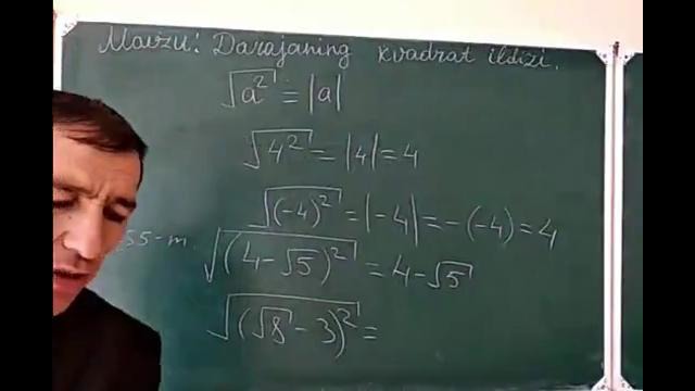 8-sinf, 21-mavzu "Darajaning kvadrat ildizi"