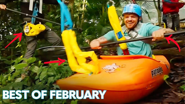 Man Does Kayak Zip Line Through Jungle: Best Of The Month Of February | People Are Awesome