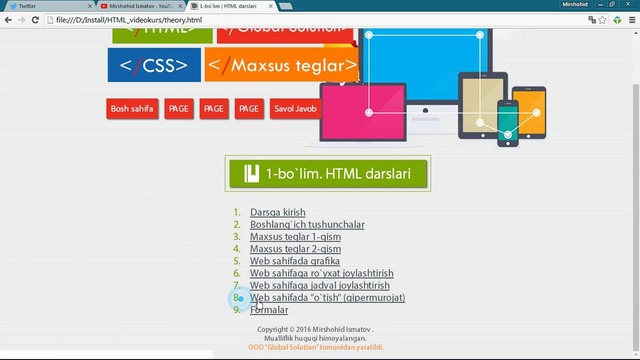 HTML va CSS videokurslari