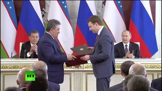 Пресс-конференция Путина и президента Узбекистана по итогам переговоров