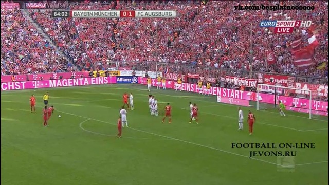 Бавария – Аугсбург 2:1 | Немецкая Бундеслига 2015/16 | 4-й тур