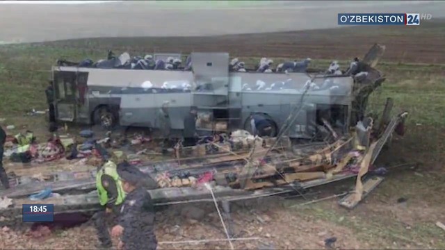 Қозоғистонда навбатдаги автобус халокати содир бўлди