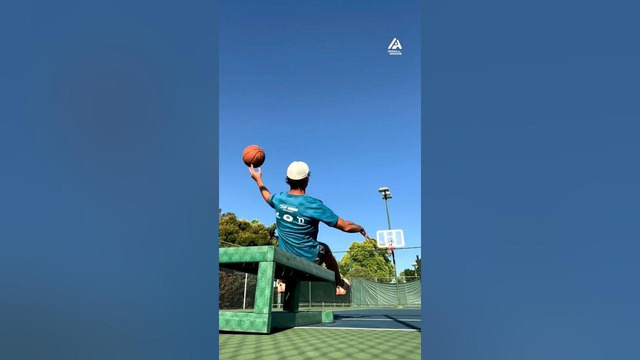 Balancing Man Makes Basketball Shots | People Are Awesome