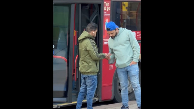 Checking this guy ticket outside a random bus then this happened#funny #comedy #shorts