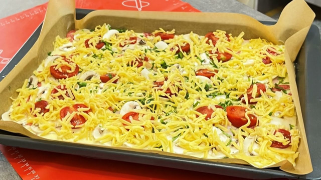 2 яйца 1 стакан муки и 2 стакана молока За 15 мин Рецепт из Тик Тока Домашняя Пицца на жидком тесте