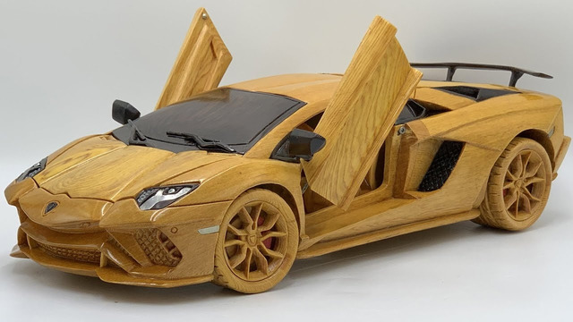 Wood Carving – Lamborghini Aventado S 2021 – Woodworking Art