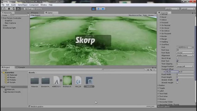 Unity3d (Обучение Урок 8 – GUISkin в C#)