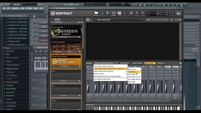 Как послать все инструменты KONTAKT на разные каналы в микшере FL Studio