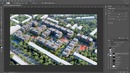 Photoshop Post Production #10 Airview. Residential quarter